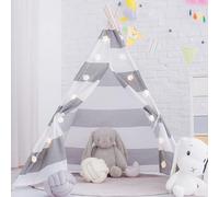 Kids Teepee Tent Indoor, Foldable Kids Play Tent, Easy to Assemble Tipi Tent for Kids with Wooden Poles, Portable Children’s Playhouse for Bedroom, Sleepover, Garden & Outdoor (25,1.6M)