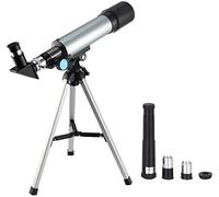 Kids Telescope 360x50mm with Tripod & Finder Scope， Portable Telescope for Kids & Beginners， Travel Mirror， Stars & Moon map Included