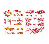 Kids Temporary Sticker Collection, Realistic Funny Decals, Long Lasting Flame Design Stickers, Skin Safe Adhesive Transfers, Six Sheet Assorted for Birthday Bonfire Festival Face Arms Clavicle Use