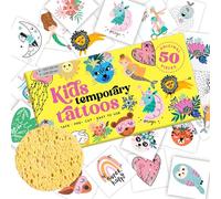 Kids Temporary Tattoos - Made in Europe Hypoallergenic, Pre-Cut, Pack of 50 Original Kid Tattoos (Fairytale) (Fairytale)