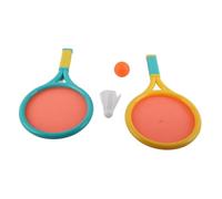 Kids Tennis and Badminton Racket Set Slip Resistant, Durable and Elastic, Portable Sports Equipment with 2 Tennis, 2 Badminton Rackets and 2 Balls (Blue Yellow)