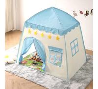 Kids Tent, 1.3x1x1.Kids Play Tent Indoor with Window & Door Curtain, Fairy Princess Castle, Toddler Playhouse for Girls Boys (Blue)