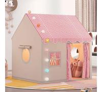 Kids Tent Playhouse with Star Lights and Carrying Bag, Indoor and Outdoor Washable Tent for Toddlers(Pink)