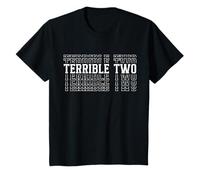 Kids Terrible Two 2nd Birthday Layered Text 2 Year Old T-Shirt