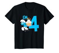 Kids The Smurfs Birthday I'm 4 T-Shirt