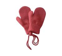 Kids Thermal Knitted Mittens with String Boys Girls Winter Warm Fleece Mittens Toddler Hanging Neck Full Finger Gloves Magic Stretch Mitten Baby Soft Stretchy Warm Glove for Winter Outdoor