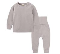 Kids Thermal Underwear Set Toddler Baby Winter Base Layer Ultra Soft Long Johns for Boys Girls Cotton Pajamas Pjs Boys Winter Clothes (Grey, 12-24 Months)