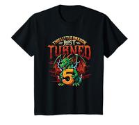 Kids This Little Dragon Just Turned 5 - 5th Birthday T-Shirt