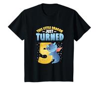 Kids This Little Dragon Just Turned 5 - 5th Birthday T-Shirt