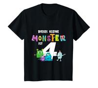 Kids This Little Monster is Now 4th Birthday T-Shirt T-Shirt