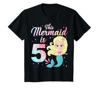 Kids This Mermaid is 5 Kids 5th Birthday Five Years Old T-Shirt
