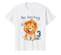Kids This Tiny King is 3 Year Old Birthday Boy 3rd Birthday Lion T-Shirt
