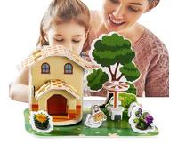 Kids Three-Dimensional Puzzle Kit - Architectural Model Kids Three-Dimensional Puzzle - Preschoolers Learning Parent-Child Crafting Project for Daycare, Travel, Home