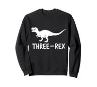 Kids Three Rex 3rd Birthday Third Dinosaur Boy 3 Years Sweatshirt, Adult Unisex, Black, XX-Large