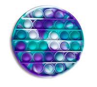 Kids Tie Dye Push It Popper Bubble Fidget Toys (Purple Green - Circle)