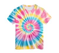 Kids Tie Dye T-Shirt, Soft Brushed Milk Silk Crew Neck Tee for Boys and Girls, Vibrant Summer Top for School, Party and Holiday Wear Ages 3-13 Years
