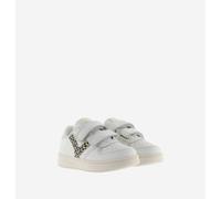 Kids Tiempo Trainers with Touch 'n' Close Fastening White/leopard