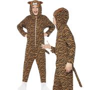 Large Children's All In One Tiger Costume - dress tiger costume fancy book animal childrens kids outfit boys girls week smiffys party