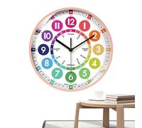 Kids Time Clock - Teaching Clock Analog, Silent 10-Inch Timer | Vibrant Wall Decor, Learning Aid for Study Room, Time-Telling Educational Tool, Child-Friendly Non-Tick Clocks for Kids’ Room