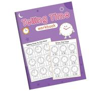 Kids Time Learning Activity Workbook with 32 Pages Interactive Telling Time Exercise Book for Children Preschooler Math Aid