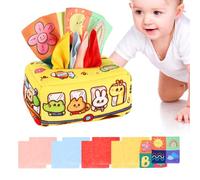 Kids Tissue Box,High Contrast Crinkle Paper Sensory Toys | Educational Toys, Toddler Learning Activities for Kids Ages 6-12 Months