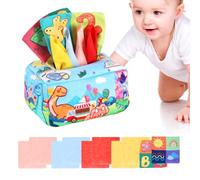 Kids Tissue Box,High Contrast Crinkle Paper Sensory Toys - Educational Toys, Toddler Learning Toy for Kids Ages 6-12 Months