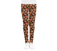 Kids Toddler Baby Girls Halloween Leggings Pumpkin Spider Net Print Leggings Long Pants Bottom Stretch Yoga Trousers, Pumpkin, 4-5 Years
