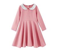 Kids Toddler Baby Girls Spring Summer Print Ruffle Long Sleeve Dress Dress Girls 7 Pink