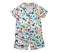 Kids Toddler Baby Girls Spring Summer Print Short Sleeve Sleepwear Outfits Pajamas Clothes Boys Clothes 3-4 Years Dinosaur Boys Age 7-8 Pj (Green, 18-24 Months)