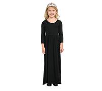Kids Toddler Girls Dress Floor Length Maxi Dress Long Sleeve Solid Long Dress Skater Dress Flower Girl Dress with Black #1 8-9 Years