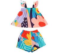 Kids Toddler Girls Summer Cotton Sleeveless Tops Shorts Set Clothes Giraffe Items for Girls (A, 4-5 Years)
