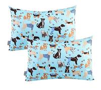 Kids Toddler Pillowcases UOMNY 2 Pack 100% Cotton Pillowslip Case Fits Pillows sizesd 13 x 18" or 12x 16" for Kids Bedding Pillow Cover Baby Pillow Cases Dog/Blue Dog