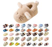 Kids Toddler Slippers Boys Girls Winter Plush Warm Anti-Slip Soft Children Cute Cartoon Indoor House Shoes Novelty Animal Slippers Size 12.5 G1_cat_Khaki
