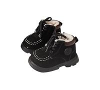 Kids Toddler Snow Boots, Boys Girls Winter Warm Thermal Sherpa Lined Ankle Boots Faux Leather Lace-Up Work Boot Waterproof Outdoor Footwear