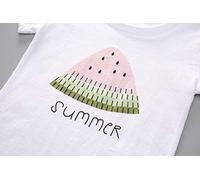 Kids Toddler Tops + Shorts Outfits Girl Letter Print Watermelon Baby Clothes Set Girls Outfits&Set Here You are Baby (Green, 80)