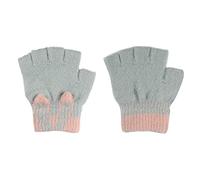 Kids Toddlers Fox Design Winter Gloves with Fingers Cover - Convertible Flip Top Knitted Magic Gloves Stretchable Half Finger Wrist Mittens Warm for 3-6 Years Boys Girls Christma (Grey Rabbit Pattern)
