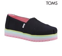 Kids TOMS Canvas Platform Pumps Summer Holiday Casual Slip On Alpargata Shoes