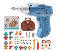 Kids Tool Set, 205 PCS Magic Montessori Play Toolbox with Electric Drill Screw Tool Set, Design and Drill Toys, Pretend Play Tools Kit, Creative Mosaic Puzzle Toy for Kids Ages 3-12 Years Old