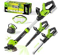 Kids Tool Set, 3-IN-1 Toddler Power Garden Tools with Sounds & Lights, Volume+/-, Toy Weed Wacker, Leaf Blower & Hedge Trimmer, Outdoor Play Toy Tools, Christmas Birthday Gifts for Boys 3 4 5 6 7 8+