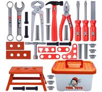 Kids Tool Set and Toy Pliers for Symbolic Play, 39 Pieces for Kids Ages 3-7 Realistic Simulation for Beach Picnic Kindergarten Yard Home