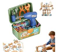 Kids Tool Set with Drill, Educational Construction Building Set, 126 Pcs Plastic Toddler Tool Kits Inc Box, Learning Educational Construction Tool for 3 4 5 6+ Year Old Toddlers Birthday Gifts