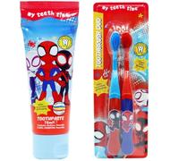 Kids Toothbrush and Toothpaste Set - 2 Soft Bristle Children’s Toothbrushes with 75ml Fluoride Toothpaste - Bubblegum Flavour Kids Dental Care Kit - Child Oral Hygiene Starter Set