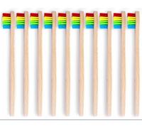 Kids Toothbrush Set Bamboo 5 Pieces Soft Bristles Manual Toothbrushes for Kids (Rainbow 10 Pack)