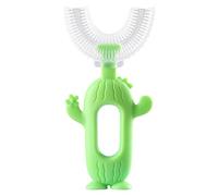 Kids Toothbrushes, Cute Cactus U Shaped Toothbrushes 3-9 Years Soft Silicone 360° Manual Tooth Brush Cleaning Tool for Children