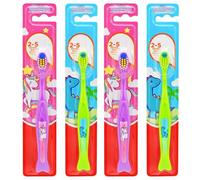 Kids Toothbrushes, Extra Soft Bristles, Unicorn and Dinosaur Designs, Small Head for Ages 2-5 Years, 4 Pack