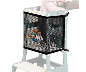 Kids Tower Safety Net, Toddler Helper Tower Safety Guard Net, Toddler Learning Chair Guard, Step Tool Protective Barrier, Heavy-Duty Mesh Barrier For Children Kids Playing Studying Living Room Bedroom