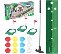 Kids Toy Golf Set, Golf Putting Set for Kids with Putting Mat, Putter, 3 Holes & 12 Balls, Mini Golfs Games, Indoor Outdoor Yard Golfs Game Sports Toys for Boys Girls Aged 3-8, Birthday Gift