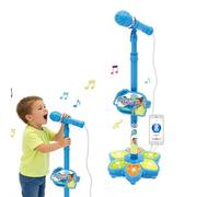 Kids Toy Microphone with Adjustable Stand, 2026 New All-in-One Microphone Karaoke Machine, Wireless Bluetooth Portable Karaoke Machine, for Kids Girls Boys Teens Birthday (Blue)