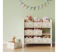 Kids Toy Organiser with 9 Boxes, Cloud White