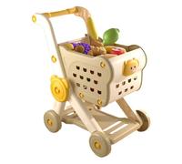 Kids Toy Shopping Cart - Grocery Market Playset, Pretend Food Super Value Set with Sturdy Abs Construction, Educational Fruit & Veg, Preschool Role-Playing, Family Fun for Indoor Play